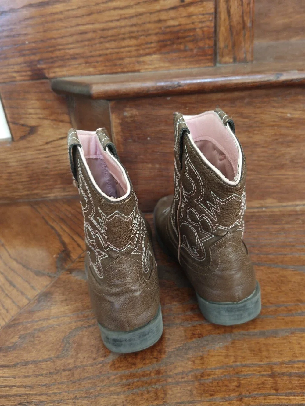 Brown Western Cowboy Boots Size 12 Kids